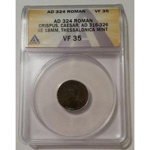 Roman Empire Crispus AD 316-326 As Caesar AE 18mm Thessalonica Mint VF35 ANACS